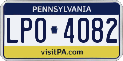 PA license plate LPO4082