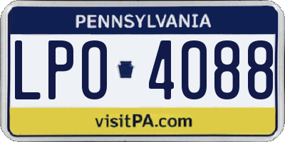 PA license plate LPO4088