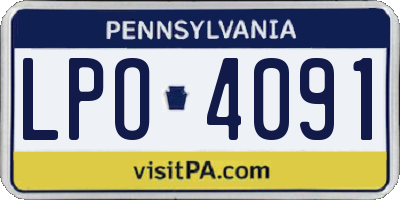 PA license plate LPO4091