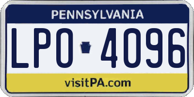 PA license plate LPO4096