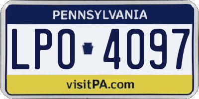 PA license plate LPO4097