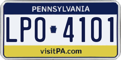 PA license plate LPO4101