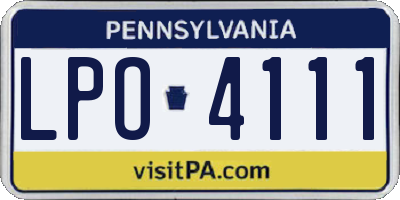 PA license plate LPO4111