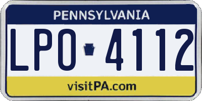 PA license plate LPO4112
