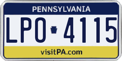 PA license plate LPO4115