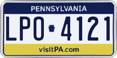PA license plate LPO4121