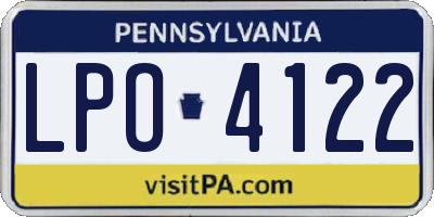 PA license plate LPO4122