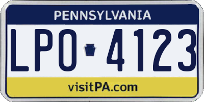 PA license plate LPO4123