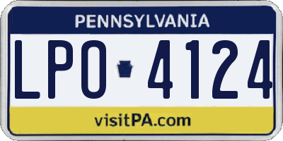 PA license plate LPO4124