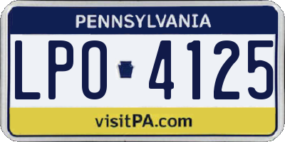 PA license plate LPO4125