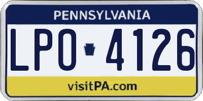 PA license plate LPO4126