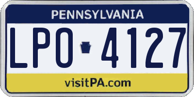 PA license plate LPO4127