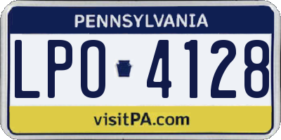 PA license plate LPO4128