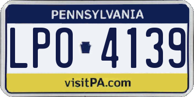 PA license plate LPO4139