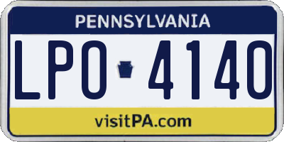 PA license plate LPO4140