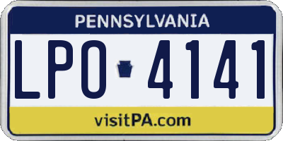 PA license plate LPO4141