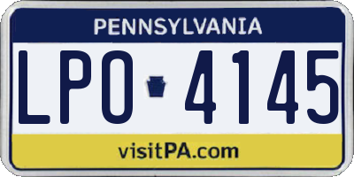 PA license plate LPO4145