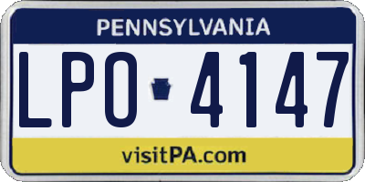 PA license plate LPO4147