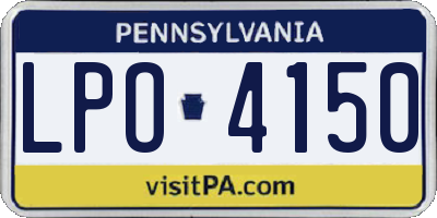 PA license plate LPO4150