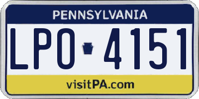 PA license plate LPO4151