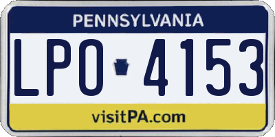 PA license plate LPO4153