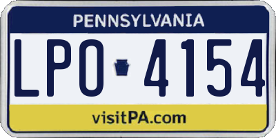 PA license plate LPO4154