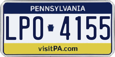 PA license plate LPO4155