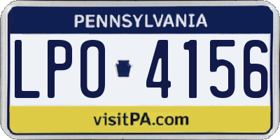PA license plate LPO4156