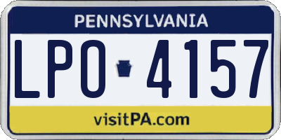 PA license plate LPO4157