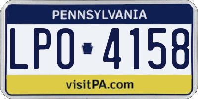 PA license plate LPO4158