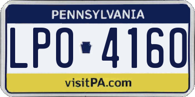PA license plate LPO4160