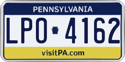 PA license plate LPO4162