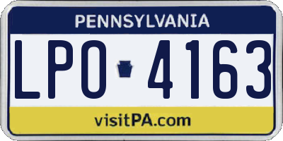 PA license plate LPO4163