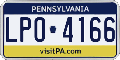 PA license plate LPO4166