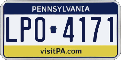 PA license plate LPO4171