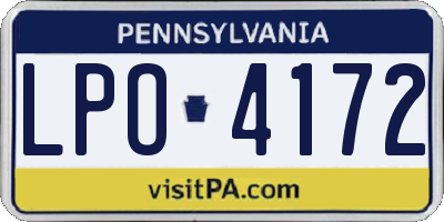 PA license plate LPO4172