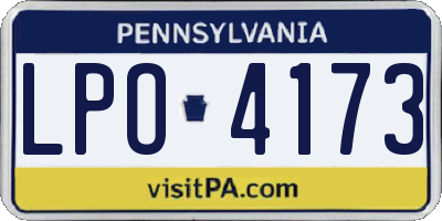 PA license plate LPO4173