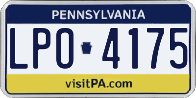 PA license plate LPO4175