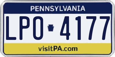 PA license plate LPO4177