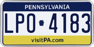 PA license plate LPO4183