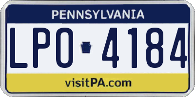 PA license plate LPO4184