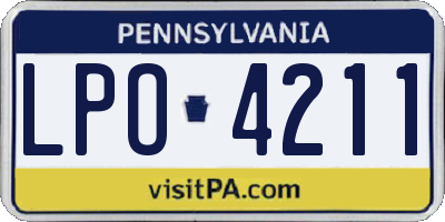 PA license plate LPO4211