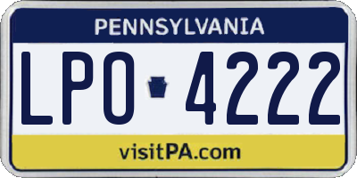 PA license plate LPO4222