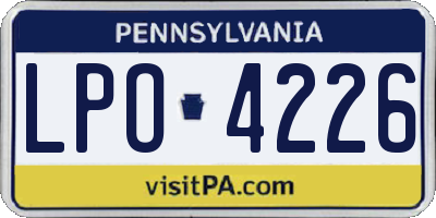 PA license plate LPO4226
