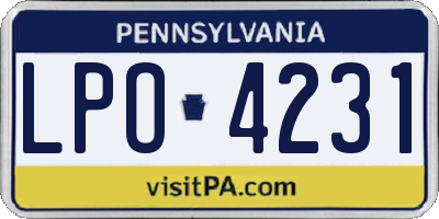 PA license plate LPO4231