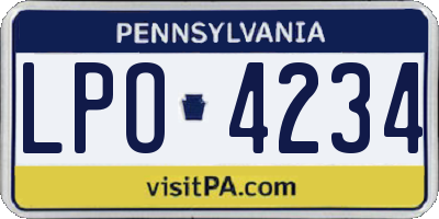 PA license plate LPO4234