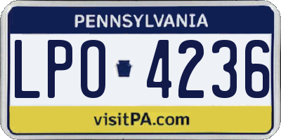 PA license plate LPO4236