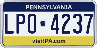 PA license plate LPO4237