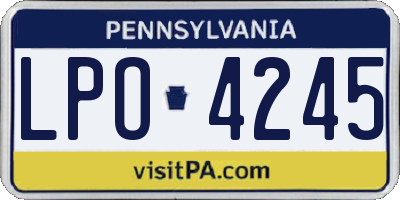 PA license plate LPO4245