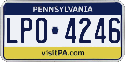 PA license plate LPO4246